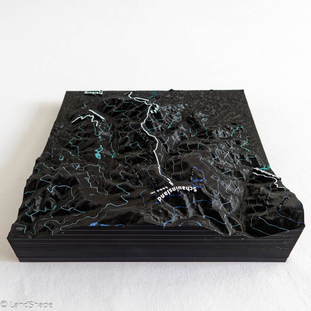 Produktfoto des Badish Moon Rising-Trail Geländereliefs in Charcoal Black von hinten