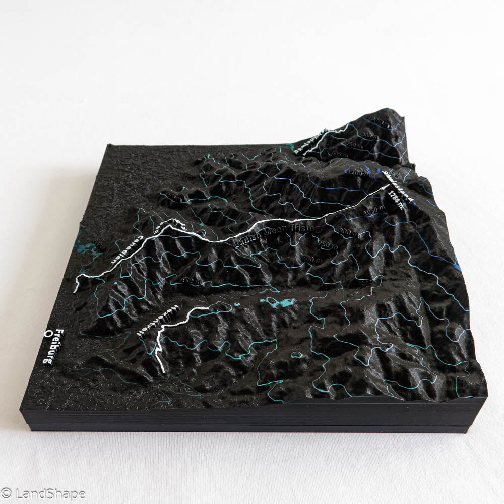 Produktfoto des Badish Moon Rising-Trail Geländereliefs in Charcoal Black von links