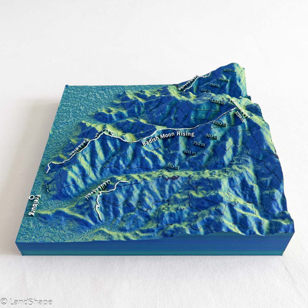 Produktfoto des Badish Moon Rising-Trail Geländereliefs in Velvet Green von links