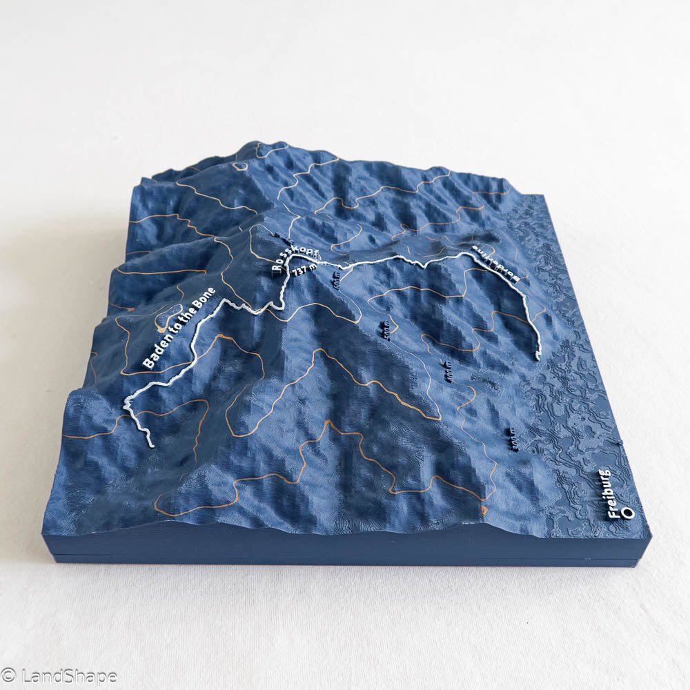 Produktfoto des Borderline-Trail Geländereliefs in Navy Blue von rechts