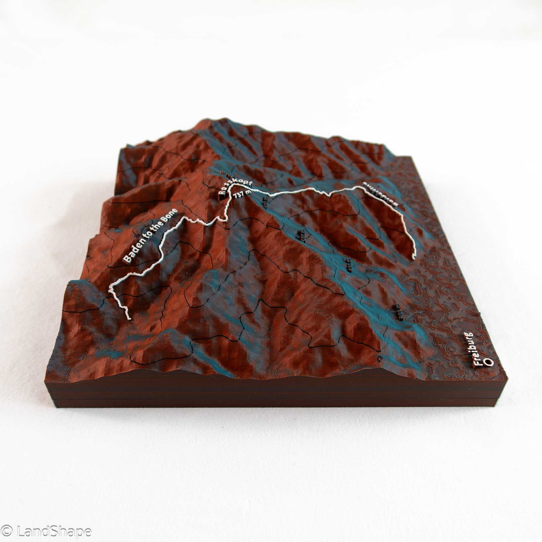 Produktfoto des Borderline-Trail Geländereliefs in Ocean-Red von links