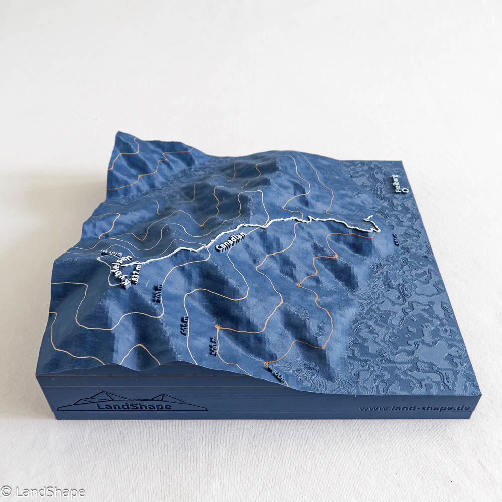 Produktfoto des Canadian-Trail Geländereliefs in Navy Blue von rechts