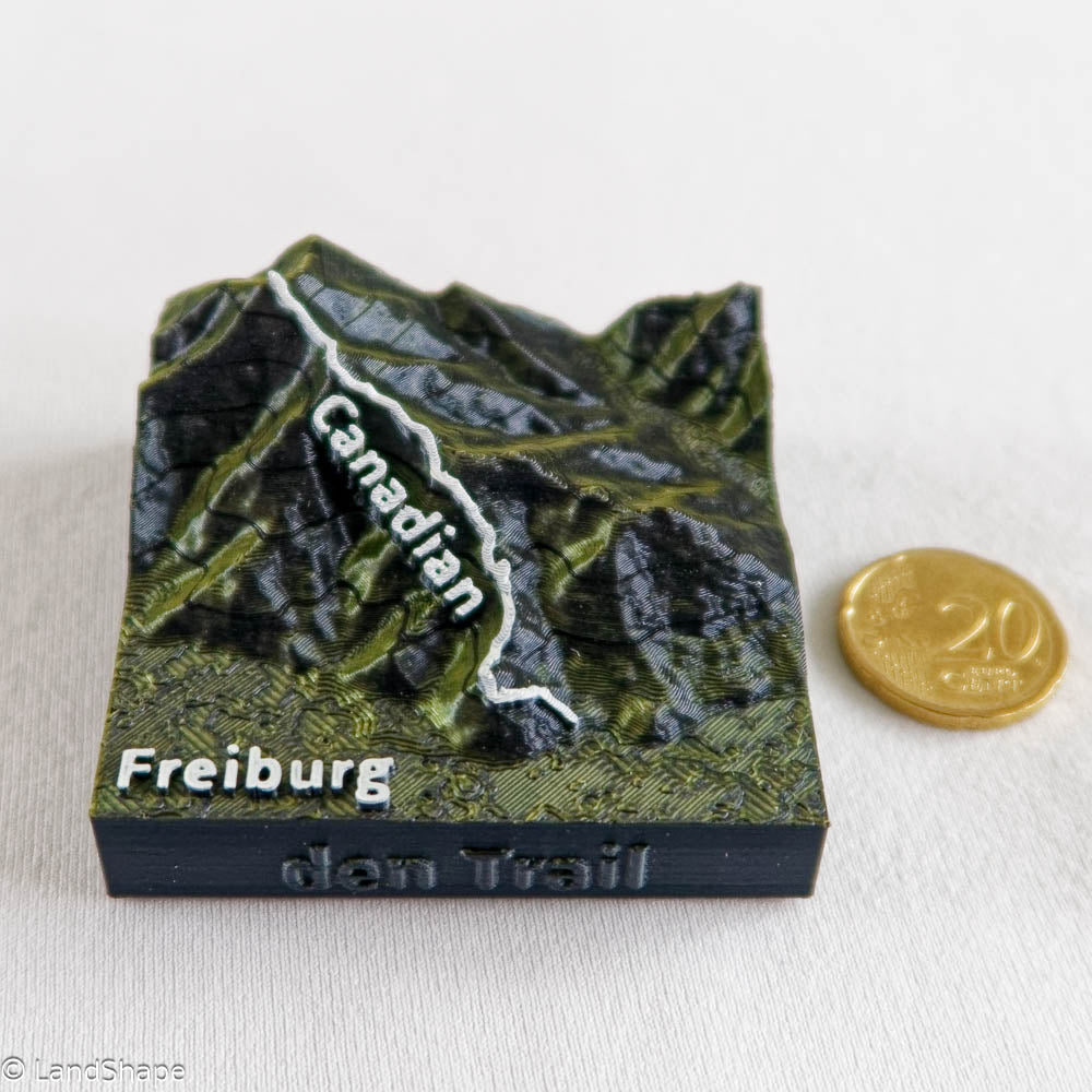 Produktfoto des Canadian-Trail Dekomagneten in Moss Metallic mit 20 Cent Münze