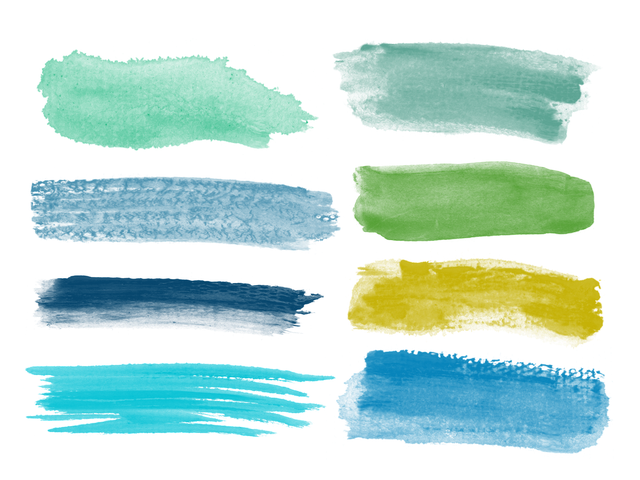 Piktogramm mit blauen und grünen Pinselstrichen auf weißem Untergrund