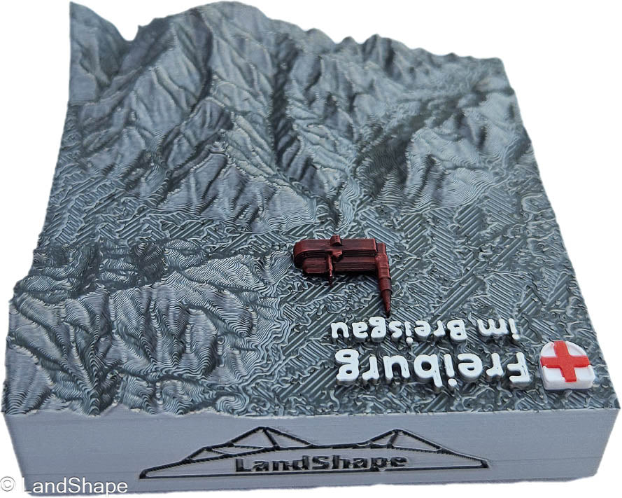 LandShape Freiburg Dekomagnet Granite Grey – Rückseite Magnet Schwarzwald Dreisamtal Münster | LandShape