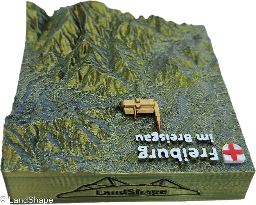 LandShape Freiburg Dekomagnet Moss Metallic – Rückseite Magnet Schwarzwald Dreisamtal Münster | LandShape