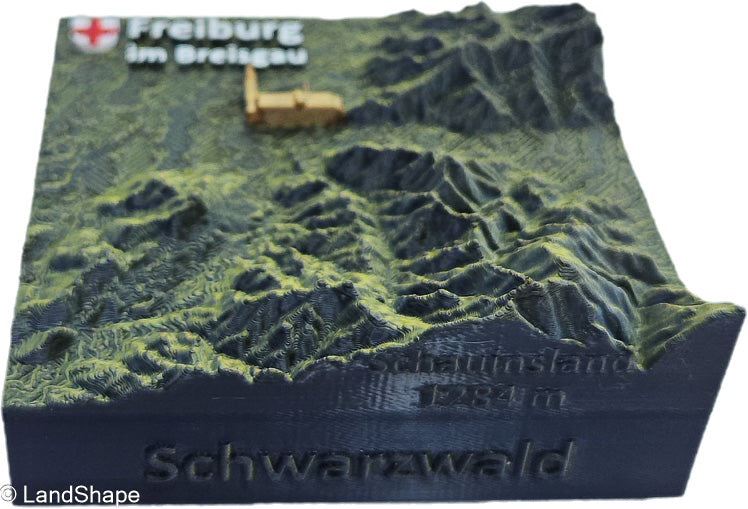 LandShape Freiburg Dekomagnet Metallic – Schrägansicht Schwarzwald Schauinsland Münster-Highlight | LandShape