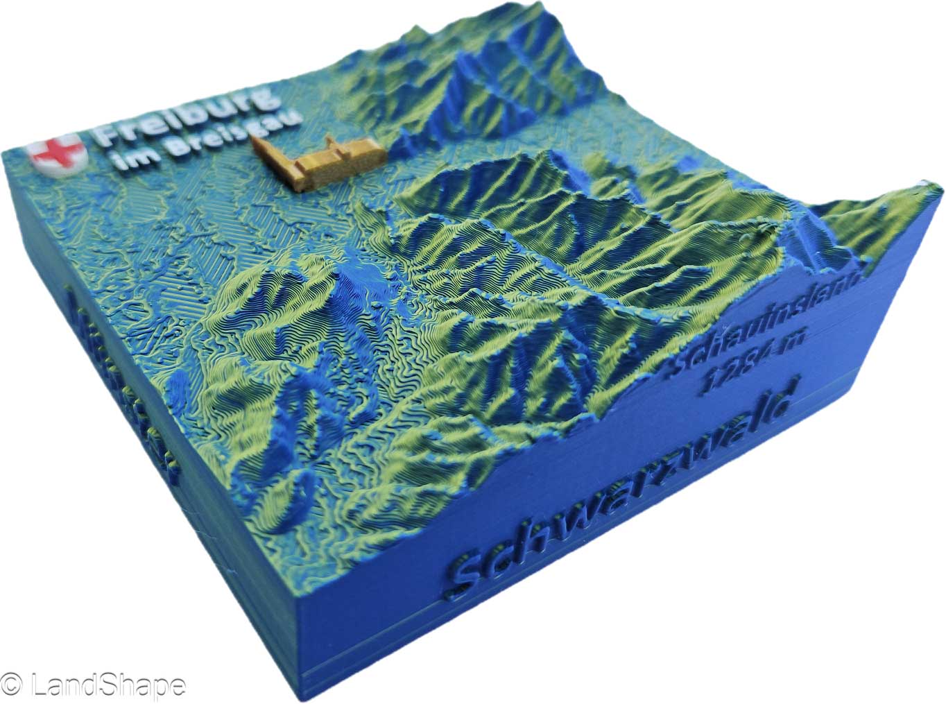 LandShape Freiburg Dekomagnet Velvet Green – Schrägansicht Schauinsland Dreisamtal Münster-Highlight | LandShape